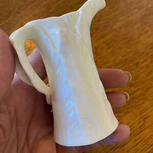 - Irish Belleek Mini Pitcher Leaf Pattern